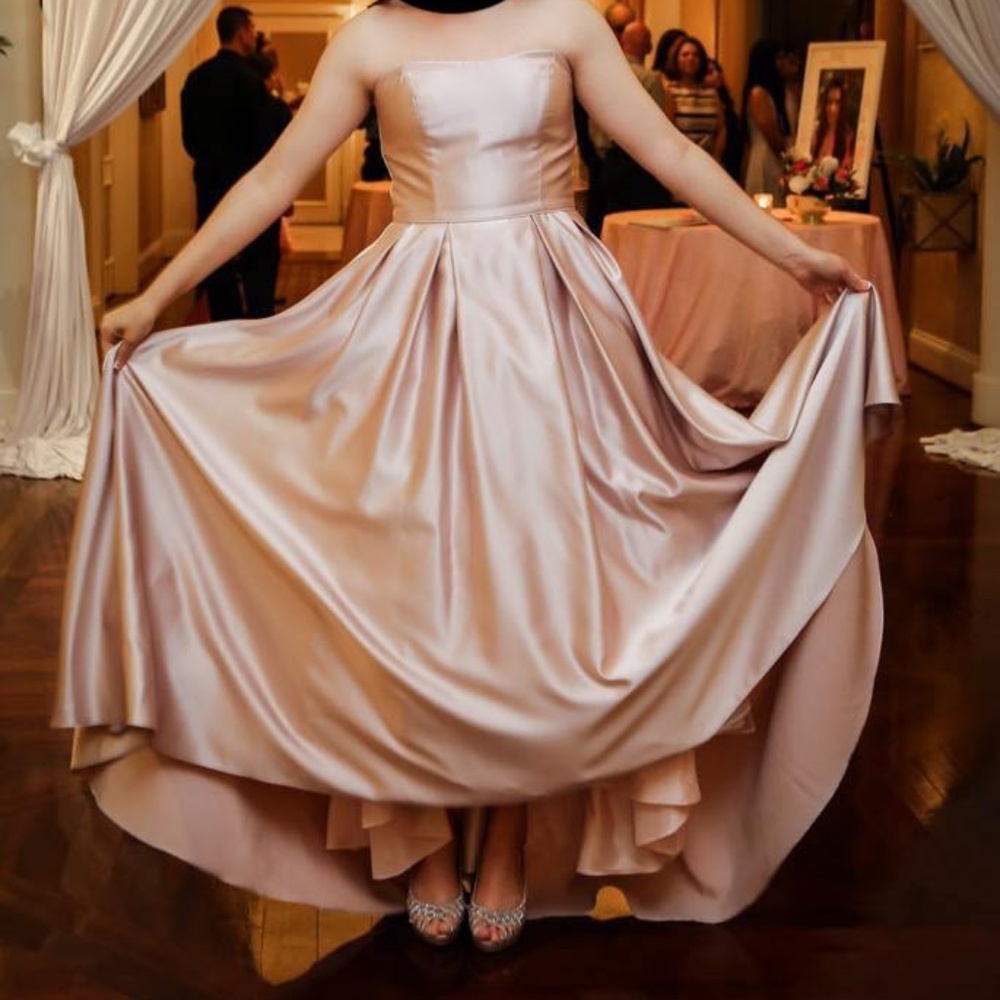 COPY - Strapless Sweetheart Hi-low Ball Gown in Pale Pink